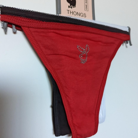 playboy thongs set of 3 xs - Picture 4 of 4